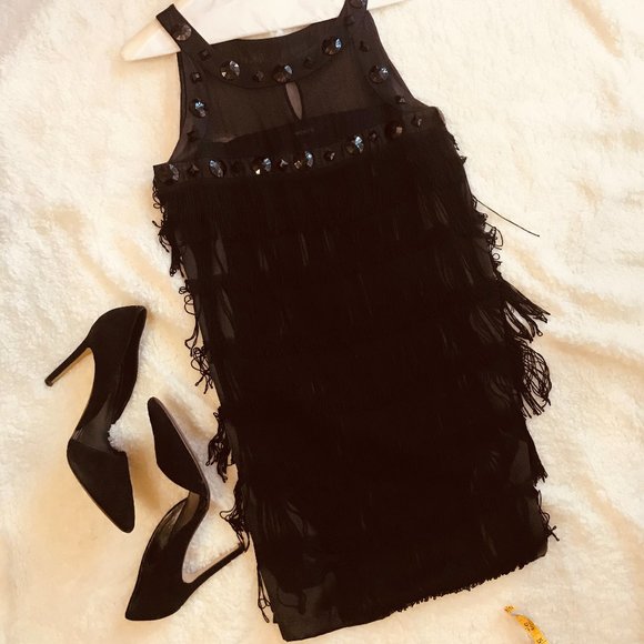 Arden B. Fringed Black Dress #flapper #halloween - Picture 8 of 10